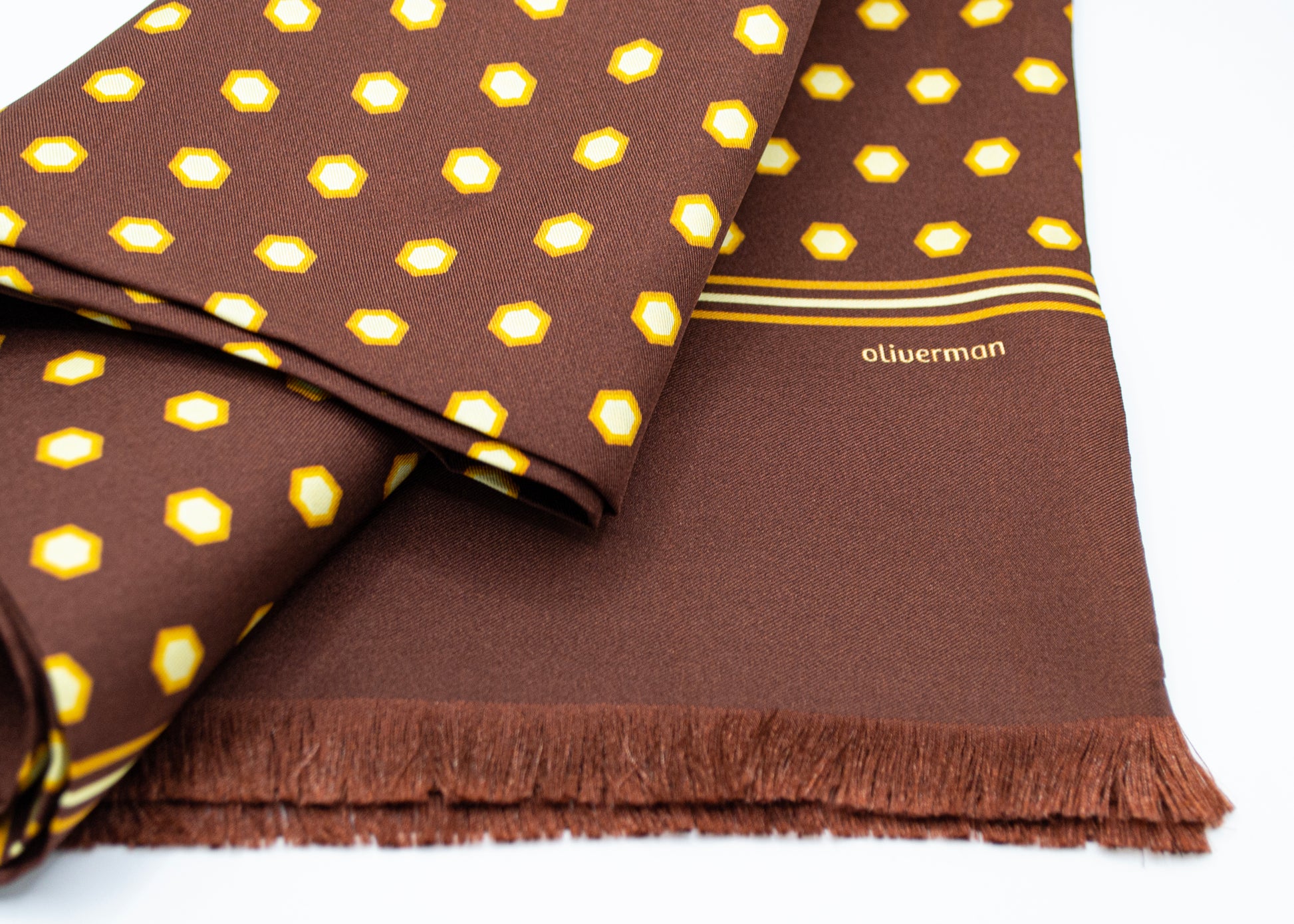 Brown Hexagon 100% Silk Scarf – Oliverman